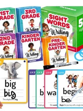Sight Words & Writing Flashcards - Multi Color